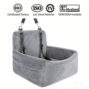 Siège de sécurité pour chien imperméable pour voiture avec tapis pour animaux de compagnie, matériau en velours <span class=keywords><strong>Lys</strong></span>, style tendance, fermeture à boutons, utilisation en rangée avant/arrière, sac de siège extérieur - Product Image 1