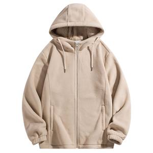 Nuova Felpa <span class=keywords><strong>con</strong></span> Cappuccio e Zip in Pile Polare a Doppio Lato 2026, Logo Personalizzabile, <span class=keywords><strong>Cardigan</strong></span> Invernale Caldo Casual per Uomo e Donna - Product Image 3