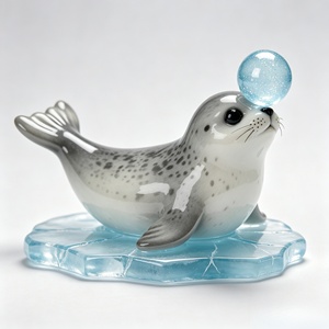 Adorno de Resina Transparente con Forma de León Marino, Personalizable, Lindo y Adorable, para Escritorio, Decoración del Hogar y Regalos Navideños, Marca BZY - Product Image 1
