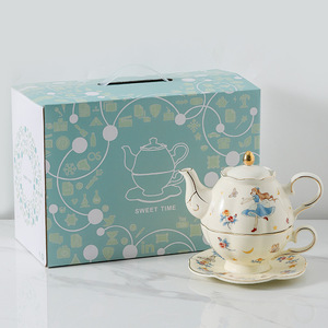 Hand-painted Alice in Wonderland Ceramic <strong>Tea</strong> <strong>Set</strong> | Gold Rimmed Afternoon <strong>Tea</strong> <strong>Gift</strong> for Birthdays &amp; Housewarming Present - Product Image 6