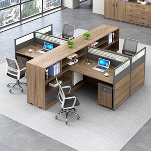 Buena calidad moderno madera natural Modular 1,5 m Mdf estación de trabajo mesa de oficina muebles de oficina mesa de recepción frontal de oficina - Product Image 4