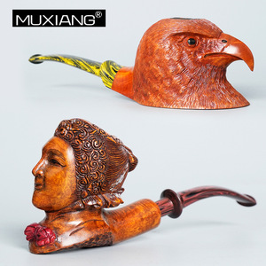 Muxiang Tobacco Pipe Hand Carved Wood Free Type Eagle And Woman Shape Smoking Pipe - Product Image 1
