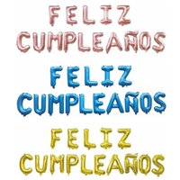 Joyeux anniversaire en lettres espagnoles guirlande de ballons en aluminium pour femmes hommes filles garçons ensemble de décorations de fête d'anniversaire espagnol