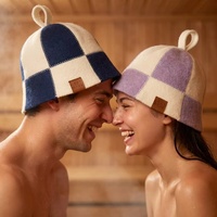 Chapeau de sauna en feutre de laine australienne de luxe, résistant aux hautes températures, accessoires Banya pour la protection des cheveux et du cuir chevelu
