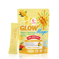 Glow Magic 100,000mg Bebida de Colágeno en Polvo con Sabor a Mango - 15 Sobres, Suplemento de Belleza Natural para Aclarar la Piel, Certificado para Adultos