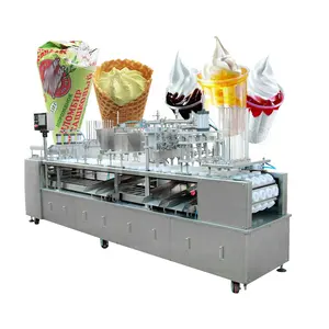 HNOC 3 Flavor Ice Cream Tub 4 Lane 6 Lane Automatic Water Cup Make Compote Appel Jam Fill and Seal Machine