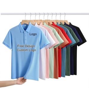 Camisetas de Golf Personalizadas con Logotipo Bordado para Hombre, Camisetas de Trabajo de Algodón Populares, Camiseta Polo Transpirable Estampada - Product Image 1