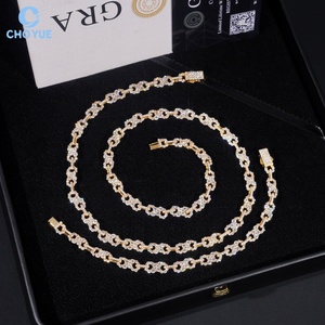 GRA Certificated Moissanite Solid 925 Sterling Silver Gold Plated Iced Out Unisex Hip Hop <b>Infinity</b> VVS Moissanite <b>Bracelet</b> - Product Image 6