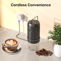 Moulin à café portable ODM à moulins coniques en céramique à commande tactile avec arrêt automatique pour la maison, le bureau et les voyages