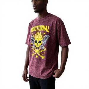 Custom Mens Vintage Washed Graphic <b>T</b> <b>Shirt</b> Oversized Streetwear <b>Skull</b> Print Short Sleeve Crew Neck Cotton Casual Tee - Product Image 4
