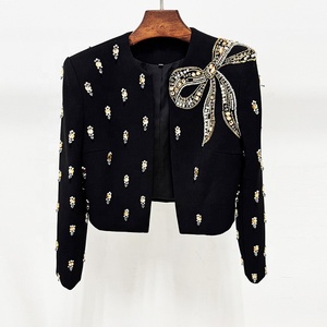 OUDINA 2026 Nuovo Completo Invernale 2 Pezzi con Perline Elegante Lungo con Paillettes <span class=keywords><strong>XXL</strong></span> Abito Senza Spalle Blazer da Sera Set Due Pezzi per <span class=keywords><strong>Donna</strong></span> - Product Image 5