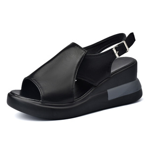 Sandales compensées à plateforme pour <span class=keywords><strong>femme</strong></span> J.R. – Mules <span class=keywords><strong>Sabot</strong></span> à bout ouvert en PVC, semelle extérieure en caoutchouc, faciles à porter pour le bureau - Product Image 1