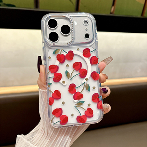 Coque de téléphone magnétique florale en PC pour <span class=keywords><strong>iPhone</strong></span> 18 17 16 15 Pro et Samsung S26 – Étui de protection tendance pour femme - Product Image 3