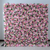 G Mariage Floral Marié Décoration de Scène Toile de Fond Toile de Fond Mur 8x10 Tissu Rose Artificiel 5d Rose Fleur Mur avec Support