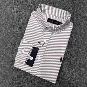 Camicia da Uomo RL Lafu, Business Casual, a Righe, Oxford, Monopetto, <span class=keywords><strong>in</strong></span> Misto Cotone, Maniche Lunghe, Colletto Rovesciato, con Ricamo - Product Image 3