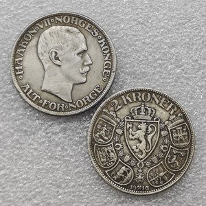 Pièces commémoratives de style antique de Norvège 1908-1916, 1 couronne <span class=keywords><strong>Haakon</strong></span> <span class=keywords><strong>VII</strong></span>, cadeaux, décoration de la maison - Product Image 5