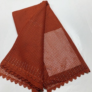 Tissu en dentelle de soie africaine de haute qualité, 5 yards, entièrement brodé ajouré, dentelle guipure pour robe de soirée femme Aso Ebi - Product Image 4