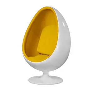 卵型の先のとがったボールカジュアルグラスファイバースイベルチェアクラブハウス省スペースチェア卵チェア防音リクライニングチェア