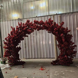 Arche de <span class=keywords><strong>fleurs</strong></span> de cerisier bordeaux pour décoration de mariage, arbre de cerisier rose pour fêtes de mariage et anniversaires - Product Image 2
