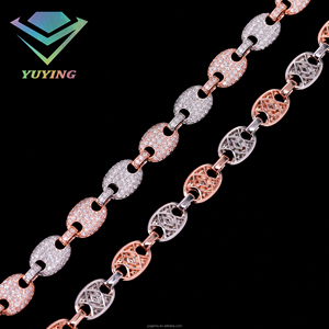 Fábrica de diseño de moda para enviar pulsera/collar con diseño de nariz de cerdo, moissanita VVS, pasa el test de diamante, chapado en oro sobre plata de ley 925 - Product Image 4
