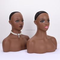 Tête de mannequin réaliste buste complet, sortie d'usine, logo personnalisé, femme afro-américaine, 1 pièce, support de perruque en plastique, magasin de perruques