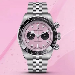 Reloj Pagani Design 1813 para Hombre, Nuevo Modelo 2025, Esfera Rosa Panda, Cronógrafo, Reloj de Lujo de Moda para Hombre, Movimiento de Cuarzo VK64, Resistente al Agua - Product Image 4