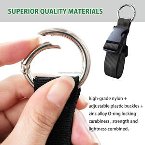 Sangle de bagage antivol portable <span class=keywords><strong>en</strong></span> nylon noir avec support à ressort <span class=keywords><strong>en</strong></span> alliage de <span class=keywords><strong>zinc</strong></span> pour sac à main et clip de transport - Product Image 4