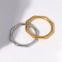 Anneau en acier au titane simple vent froid transfrontalier femme design créatif osseux japonais et coréen bague d'index en bambou