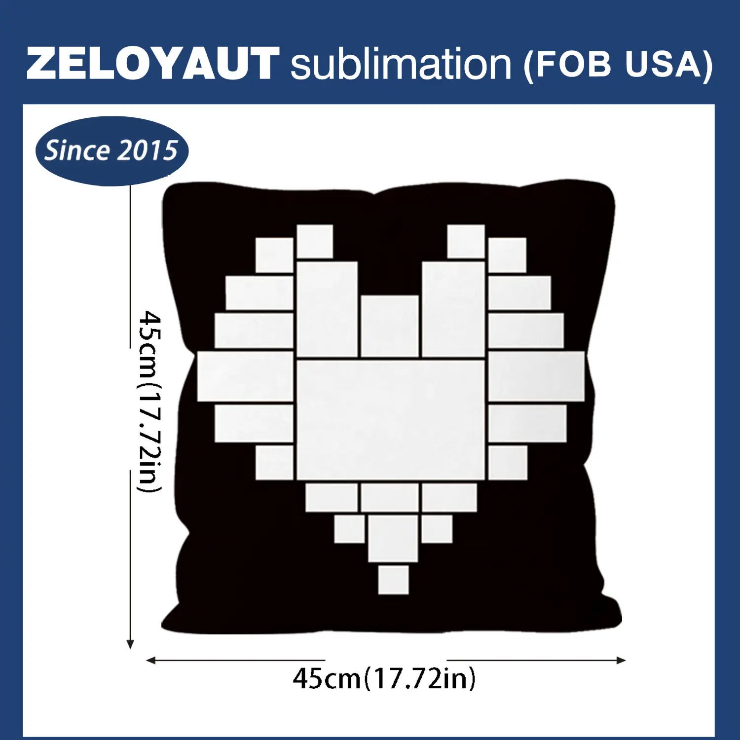 FOB USA Only Sublimación Cojín de asiento en forma de corazón con comodidad personalizada 100% Poliéster Felpa corta