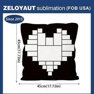 FOB USA Sublimación espacios en blanco Cojín de asiento en forma de corazón con comodidad personalizada 100% Poliéster Felpa corta