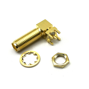 Радиочастотный разъем <span class=keywords><strong>SMA</strong></span>, гнездо, угловой, для монтажа на печатную плату, <span class=keywords><strong>SMA</strong></span>-KWE - Product Image 1