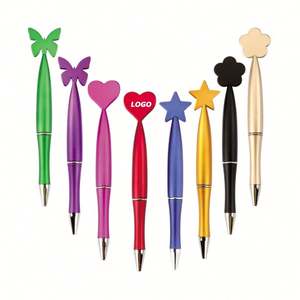 Cute Heart Shaped Pens with Butterfly Star and Flower Designs, Cartoon Valentine and Christmas Promotional Gift Ballpoint Pens - Product Image 1