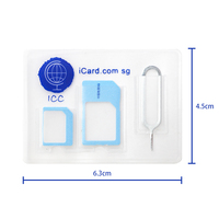 Vente en gros de Offre Spéciale porte-cartes Micro Nano Sim en plastique PVC personnalisé avec goupille métallique