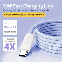 Câble de charge 60W USB C Type C en nylon, câble de charge rapide et de transfert de données pour iPhone 15 16 17 Pro Max Samsung S26 Xiaomi 17 14 13