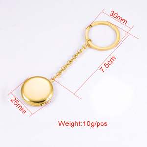 Customized Vintage <b>Key</b> <b>Chain</b> Stainless Steel Pocket Gold Plating Laser Engraved Logo for Remembering Friends - Product Image 6