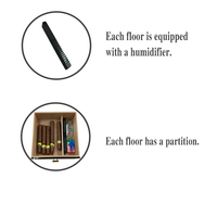 Boîte à cigares en bois de cèdre de haute qualité, humidor de bureau avec hygromètre et humidificateur, accessoires de luxe pour cigares