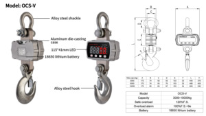 3T 5T 10T Electronic Cheap <strong>Digital</strong> Crane Scale with Remote <strong>Control</strong> - Product Image 2