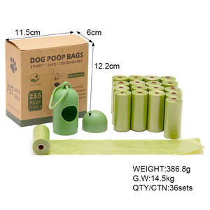 Sacchetti biodegradabili ecologici per animali domestici sacchetti di rifiuti di <span class=keywords><strong>cacca</strong></span> di cane verde realizzati con amido di mais con Logo personalizzato - Product Image 3