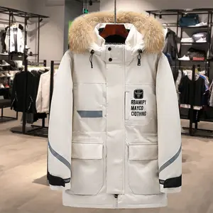 New custom-made cotton wool fur collar coat men's winter warm windproof coat can be oversized jacket