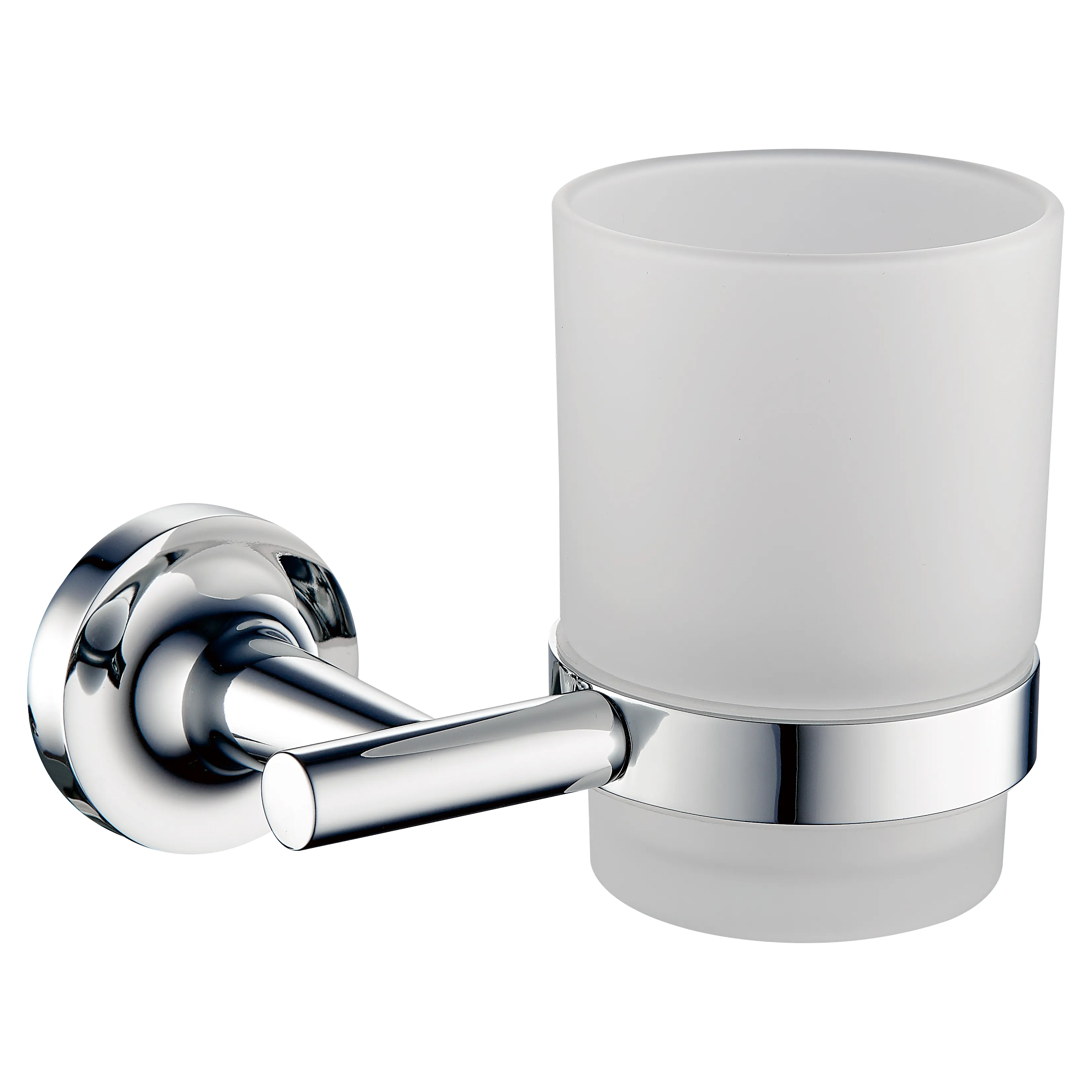 Bathroom wall mounted zinc alloy cup holder with pole