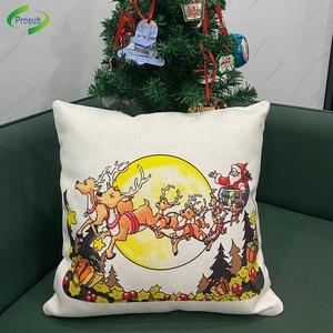 Prosub Sarung Bantal Linen Poliester Putih 16*16 Inci Bantal Sublimasi dengan Ritsleting Bantal Kosong