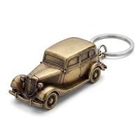 Porte-clés personnalisable en alliage de zinc poli en forme de muscle car old school, porte-clés promotionnel pour club de voitures classiques