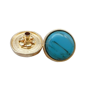 Mới Chất lượng cao hiệu ứng màu ngọc lam nhựa không thường xuyên sọc khâu nút kim loại áo khoác với nút denim và Nút Đinh Tán - Product Image 4