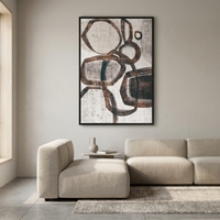 Art mural abstrait contemporain en matériaux PS légers, imprimé en 3D, pour décorer les maisons et les bureaux