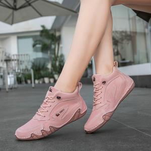 Sepatu <span class=keywords><strong>Boots</strong></span> Wanita Ukuran Besar Bahan Kulit Asli Sol Karet Tali Sepatu Hak Datar Musim Gugur Musim Dingin Fashion Kasual Olahraga - Product Image 2