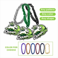 Cordon multicolore en mousse 3D ou acrylique, imprimé sur mesure, collier pendentif 3 couches, style sportif, portable