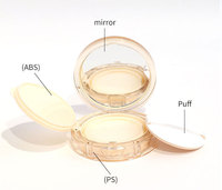 Boîte à coussin d'air transparente et recyclable pour emballage cosmétique, poudre libre, conteneur compact en plastique, miroir, éponge, crème BB