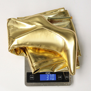 Big Size 48 Women Gold Slim Heels Over Knee High Boots Ladies Wide Fit Shoes Dress Stiletto Side Zipper Thigh High <b>Booties</b> - Product Image 5