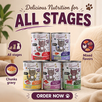 Aliment humide pour chat en conserve métallique, formule fruits de mer mélangés, haute teneur en eau, stimule l'hydratation, forte teneur en viande
