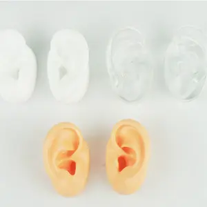 Soft Transparent human rubber ear models display for siemens hearing aids or in ear monitors